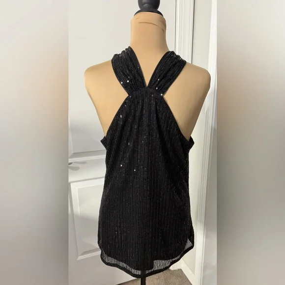 Grace Karin Elegant Black Sequin Halter Top - Picture 3 of 6